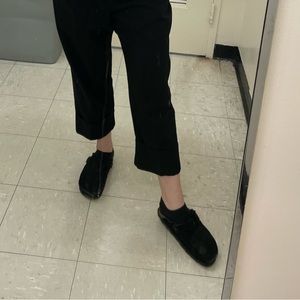 Birkenstock Boston Shearling Mules 41 Women's 10 Men's 8 Black Suede Leather